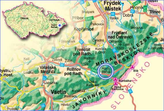 Mapa Horní Bečva