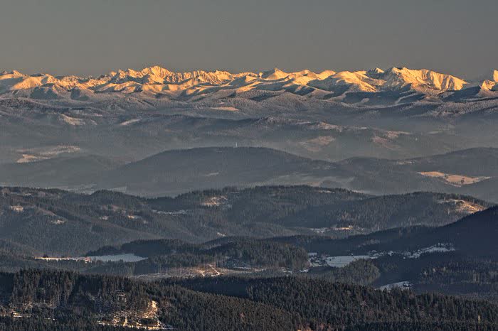 Výhled na Tatry z Horní Bečvy